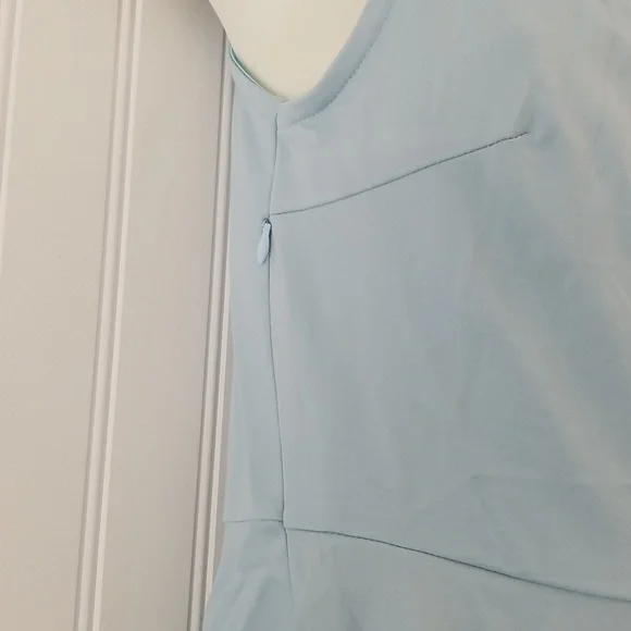 SARIN Mathews One Shoulder Long Sleeve High Lo A line Skater Blue Dress Medium - Picture 10 of 13